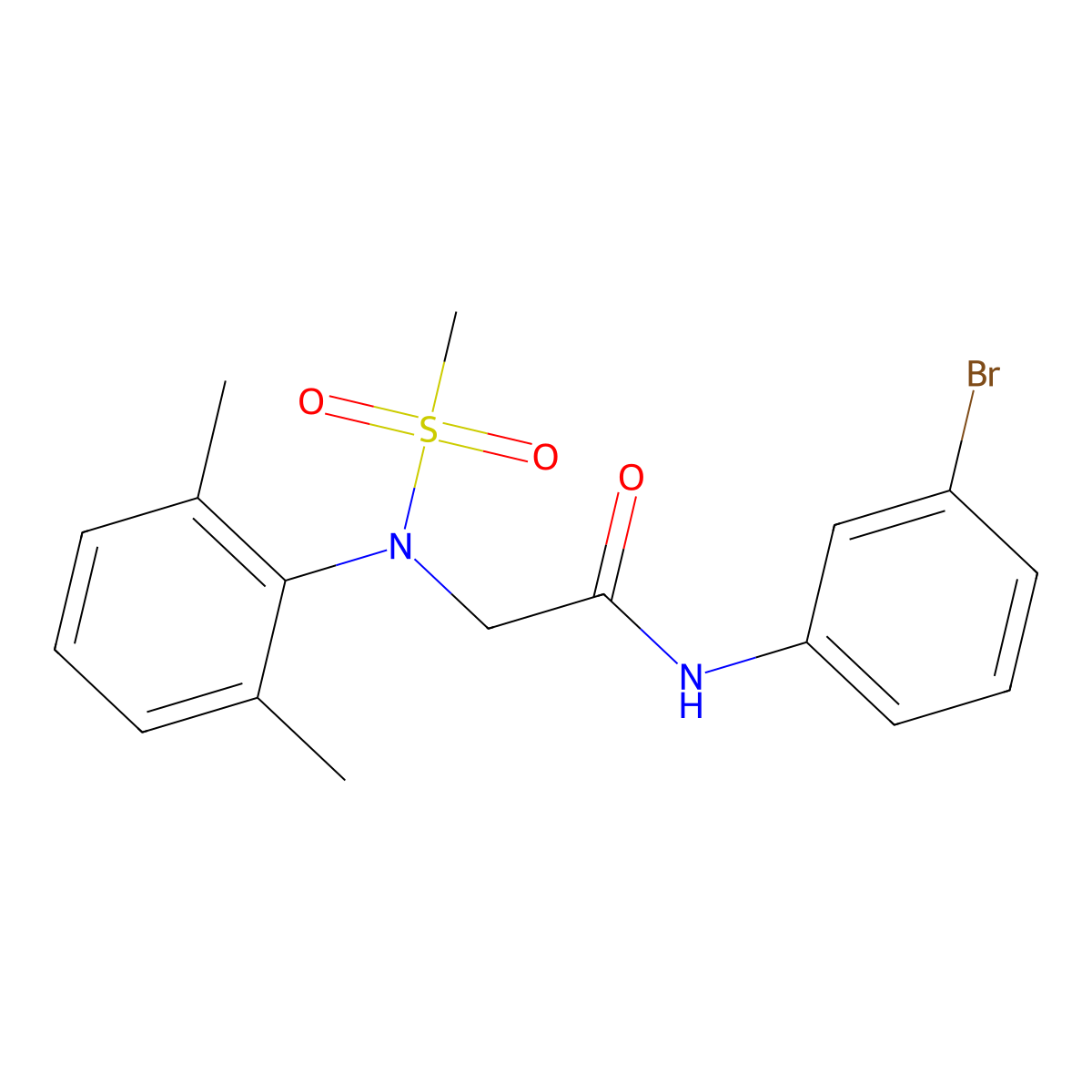 N-(3-bromophenyl)-2-(2,6-dimethyl-N-methylsulfonylanilino)acetamide molecular structure, CAS 311798-14-8
