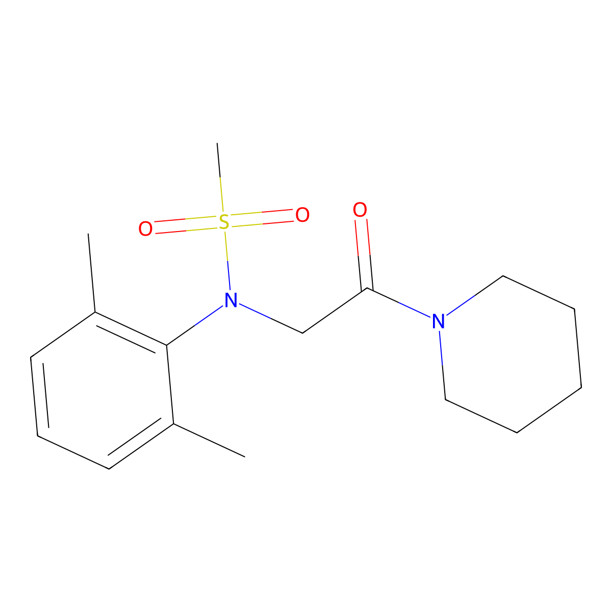 N-(2,6-dimethylphenyl)-N-(2-oxo-2-piperidin-1-ylethyl)methanesulfonamide molecular structure, CAS 311798-22-8