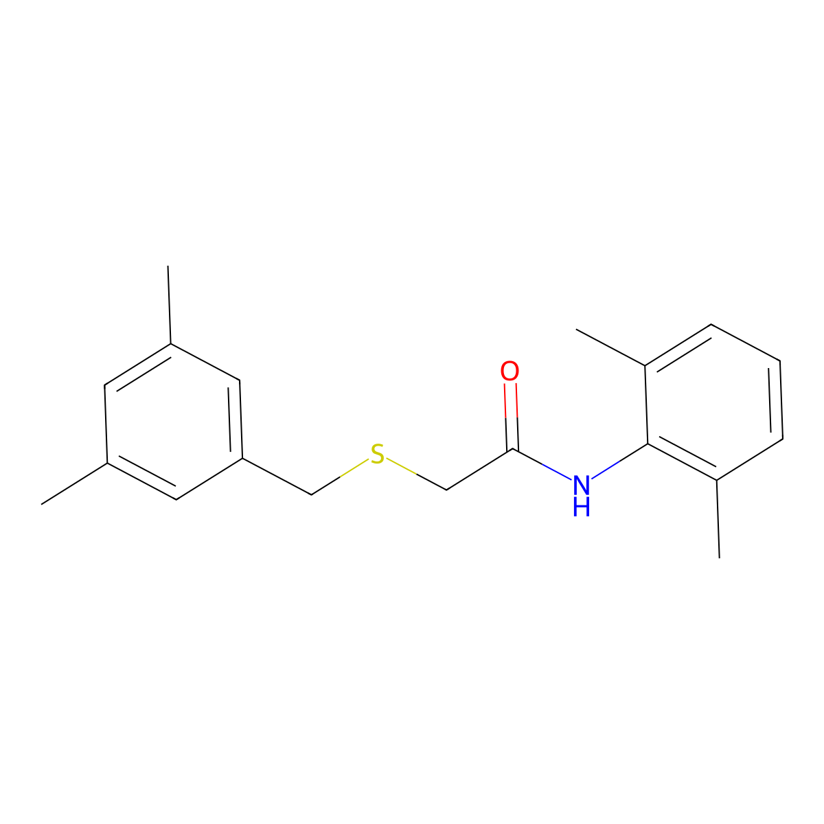 2-[(3,5-dimethylbenzyl)sulfanyl]-N-(2,6-dimethylphenyl)acetamide molecular structure, CAS 311798-86-4