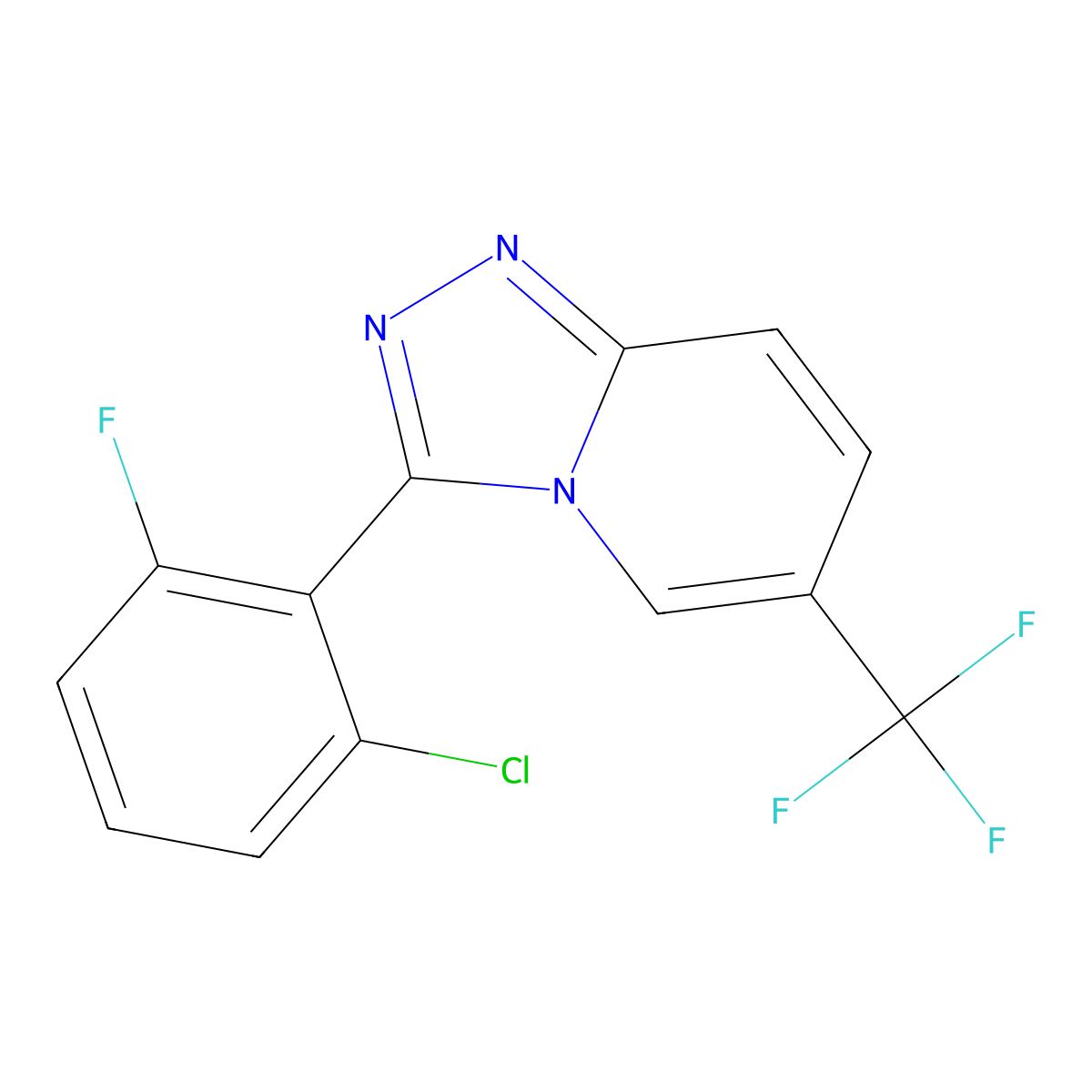 3-(2-Chloro-6-fluorophenyl)-6-(trifluoromethyl)-[1,2,4]triazolo[4,3-a]pyridine molecular structure, CAS 311799-07-2