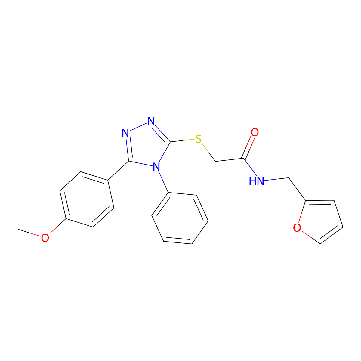 N-(2-furylmethyl)-2-{[5-(4-methoxyphenyl)-4-phenyl-4H-1,2,4-triazol-3-yl]sulfanyl}acetamide molecular structure, CAS 311799-34-5