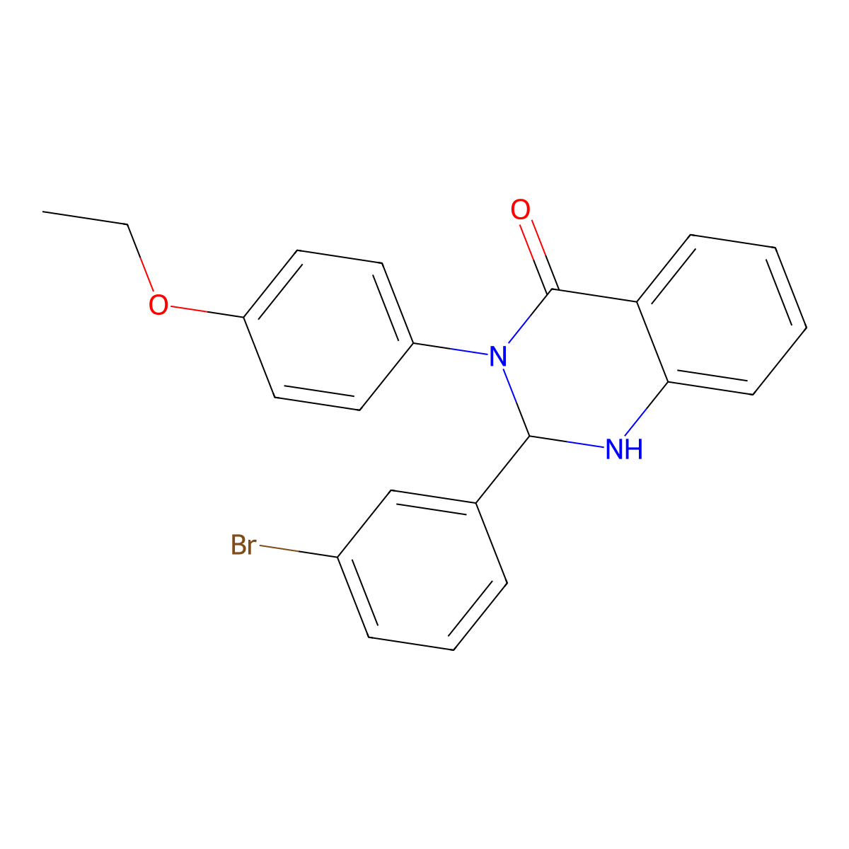 2-(3-Bromophenyl)-3-(4-ethoxyphenyl)-1,2-dihydroquinazolin-4-one molecular structure, CAS 311799-46-9