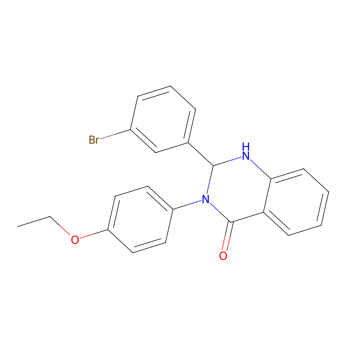 2-(3-Bromophenyl)-3-(4-ethoxyphenyl)-1,2-dihydroquinazolin-4-one molecular structure, CAS 311799-46-9