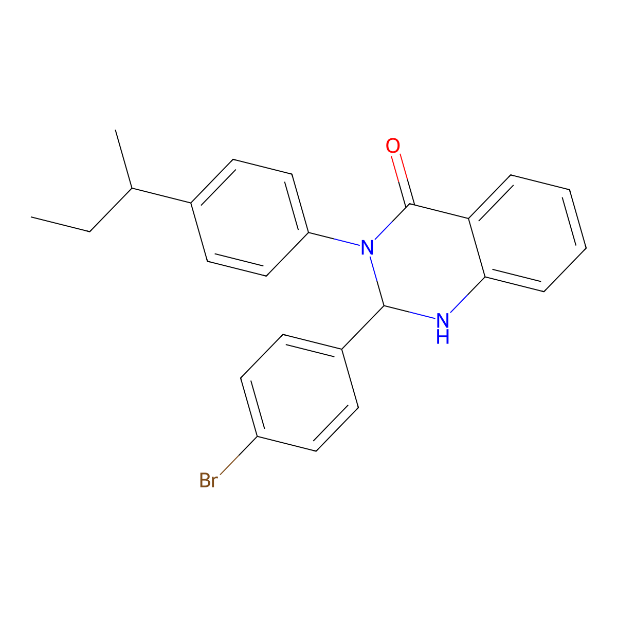 2-(4-Bromophenyl)-3-(4-butan-2-ylphenyl)-1,2-dihydroquinazolin-4-one molecular structure, CAS 311799-49-2