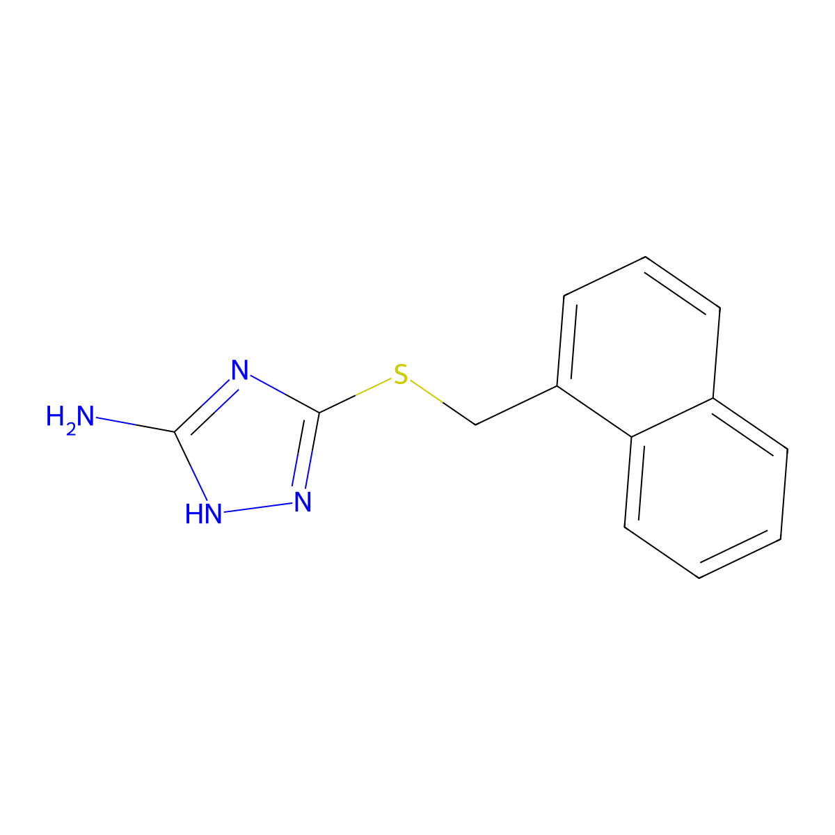 3-(naphthylmethylthio)-1H-1,2,4-triazole-5-ylamine molecular structure, CAS 311799-55-0