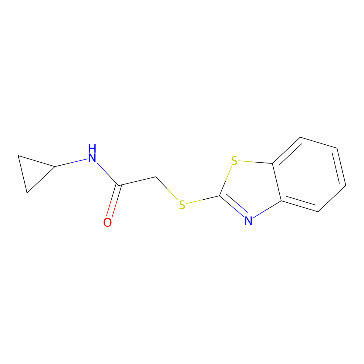 2-(1,3-benzothiazol-2-ylsulfanyl)-N-cyclopropylacetamide molecular structure, CAS 311799-80-1