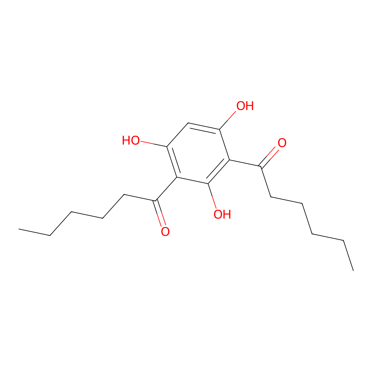 1-(3-Hexanoyl-2,4,6-trihydroxyphenyl)hexan-1-one molecular structure, CAS 3118-34-1