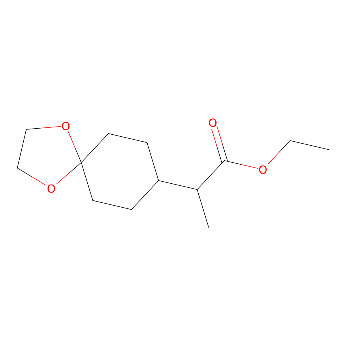 Ethyl 2-(1,4-dioxaspiro[4.5]decan-8-yl)propanoate molecular structure, CAS 31180-84-4