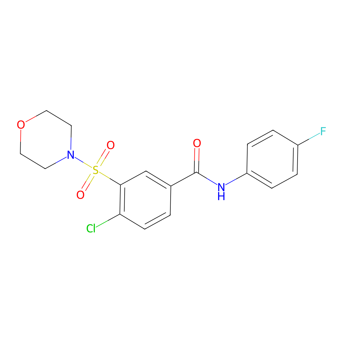 4-chloro-N-(4-fluorophenyl)-3-(4-morpholinylsulfonyl)benzamide molecular structure, CAS 311800-19-8