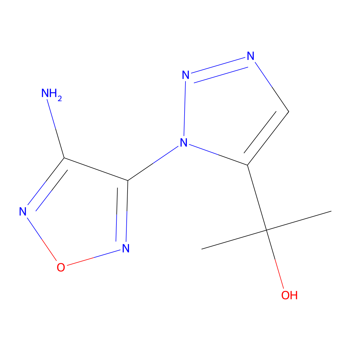 2-[1-(4-amino-1,2,5-oxadiazol-3-yl)-1H-1,2,3-triazol-5-yl]propan-2-ol molecular structure, CAS 311800-31-4
