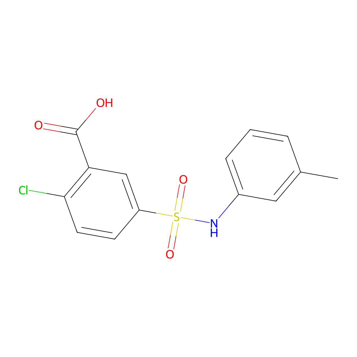 2-Chloro-5-[(3-methylphenyl)sulfamoyl]benzoic acid molecular structure, CAS 311800-51-8