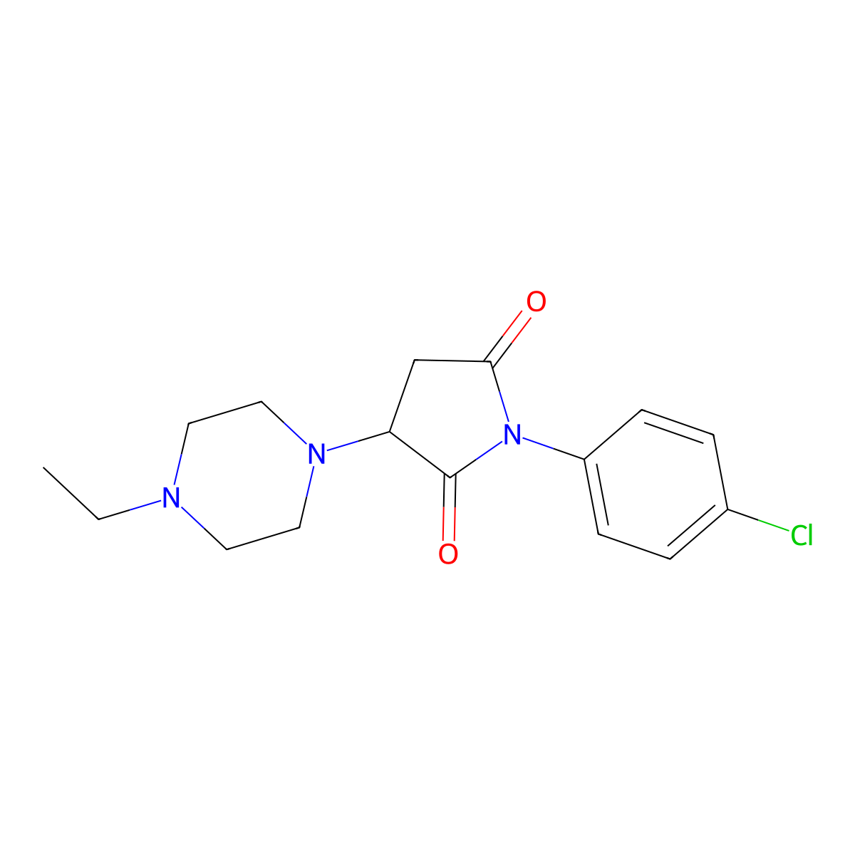 1-(4-Chlorophenyl)-3-(4-ethylpiperazin-1-yl)pyrrolidine-2,5-dione molecular structure, CAS 311800-74-5