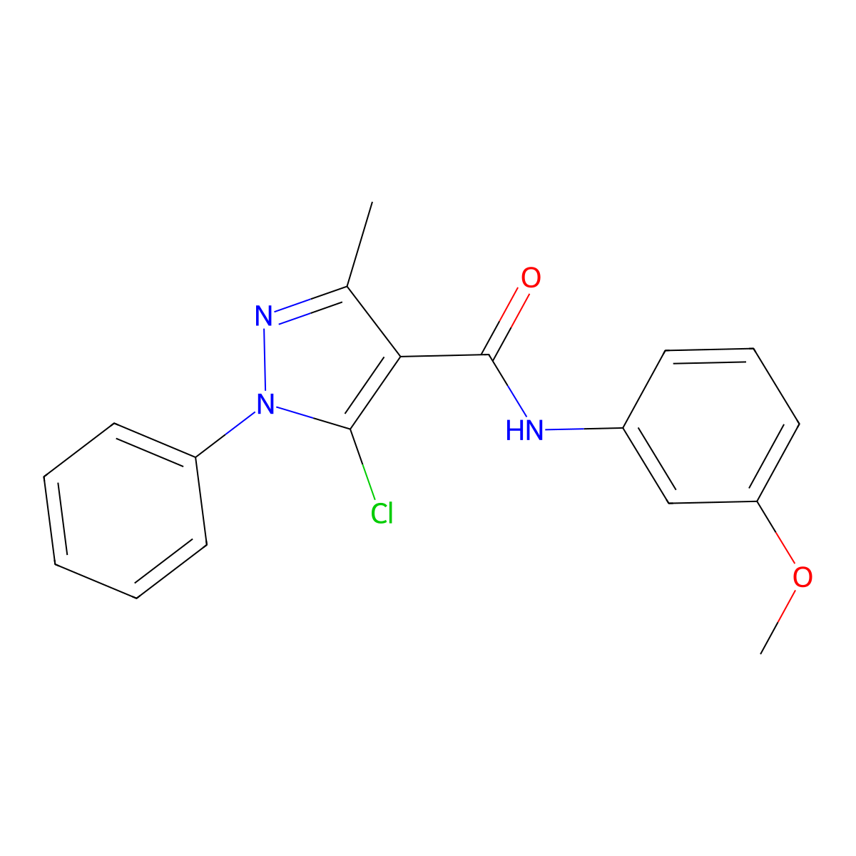 5-chloro-N-(3-methoxyphenyl)-3-methyl-1-phenylpyrazole-4-carboxamide molecular structure, CAS 311809-85-5