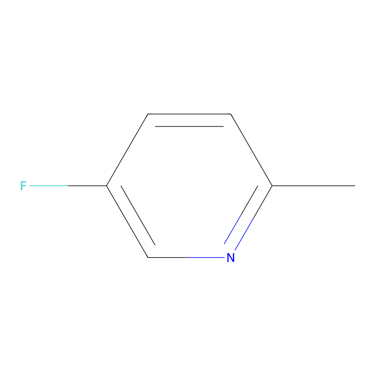 5-Fluoro-2-methylpyridine molecular structure, CAS 31181-53-0