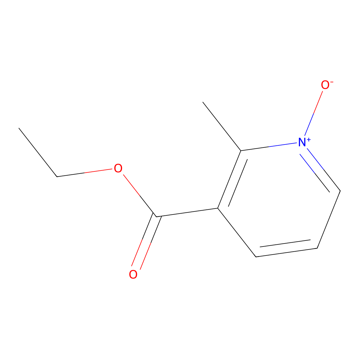 3-(Ethoxycarbonyl)-2-methylpyridin-1-ium-1-olate molecular structure, CAS 31181-61-0