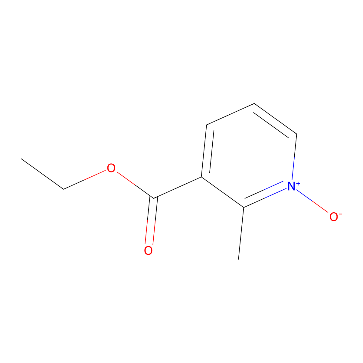 3-(Ethoxycarbonyl)-2-methylpyridin-1-ium-1-olate molecular structure, CAS 31181-61-0