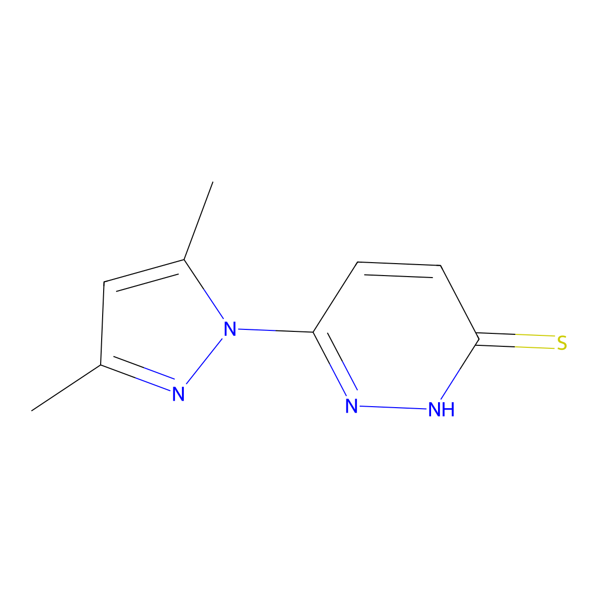 6-(3,5-dimethyl-1H-pyrazol-1-yl)pyridazine-3-thiol molecular structure, CAS 311812-76-7