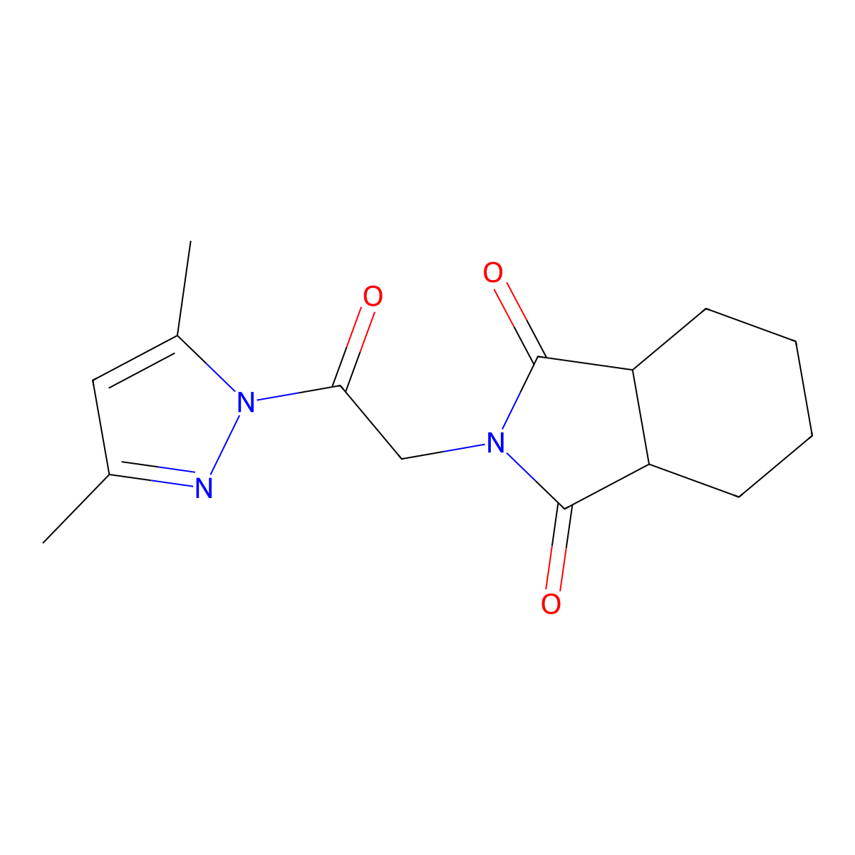 2-[2-(3,5-dimethyl-1H-pyrazol-1-yl)-2-oxoethyl]hexahydro-1H-isoindole-1,3(2H)-dione molecular structure, CAS 311812-80-3