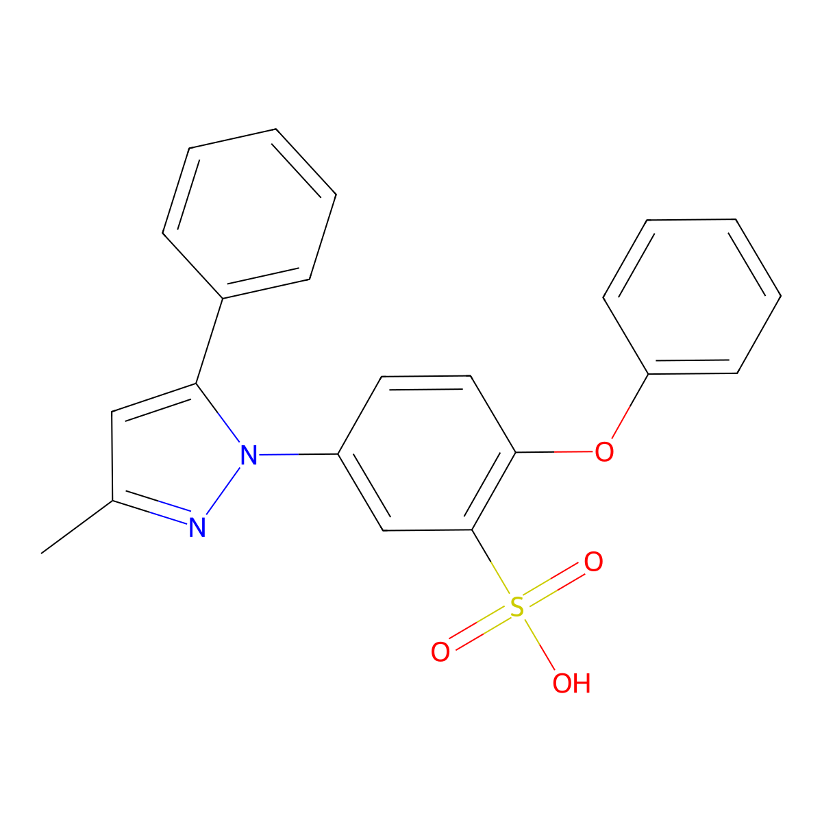 5-(5-methyl-3-phenyl-1H-pyrazol-2-ium-2-yl)-2-phenoxybenzenesulfonate molecular structure, CAS 311813-68-0