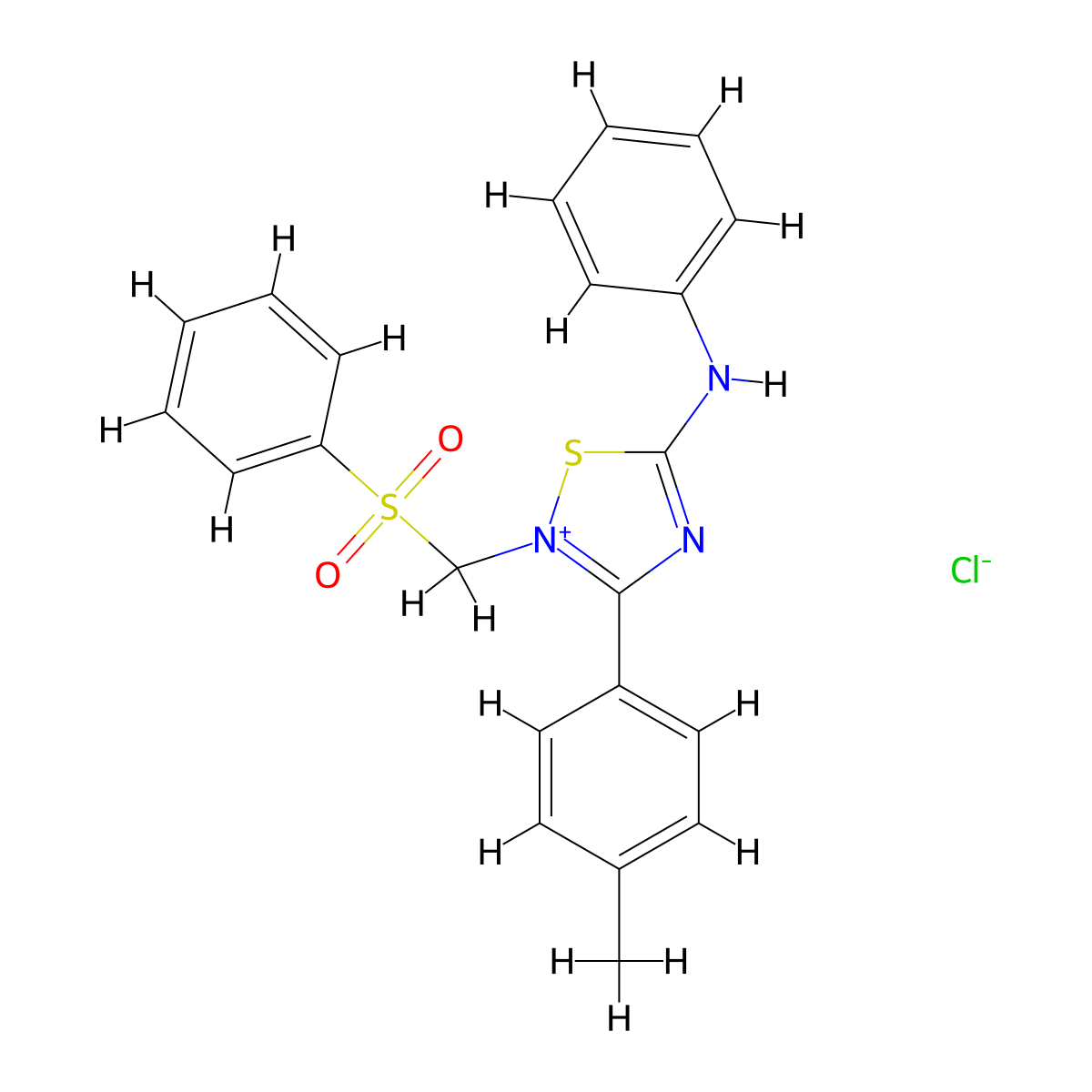 5-(Phenylamino)-2-((phenylsulfonyl)methyl)-3-(p-tolyl)-1,2,4-thiadiazol-2-ium chloride molecular structure, CAS 311814-71-8