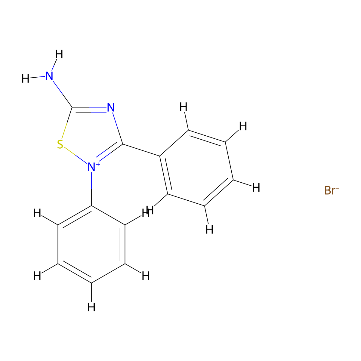 5-Amino-2,3-diphenyl-1,2lambda5,4-thiadiazol-2-ylium bromide molecular structure, CAS 311814-77-4