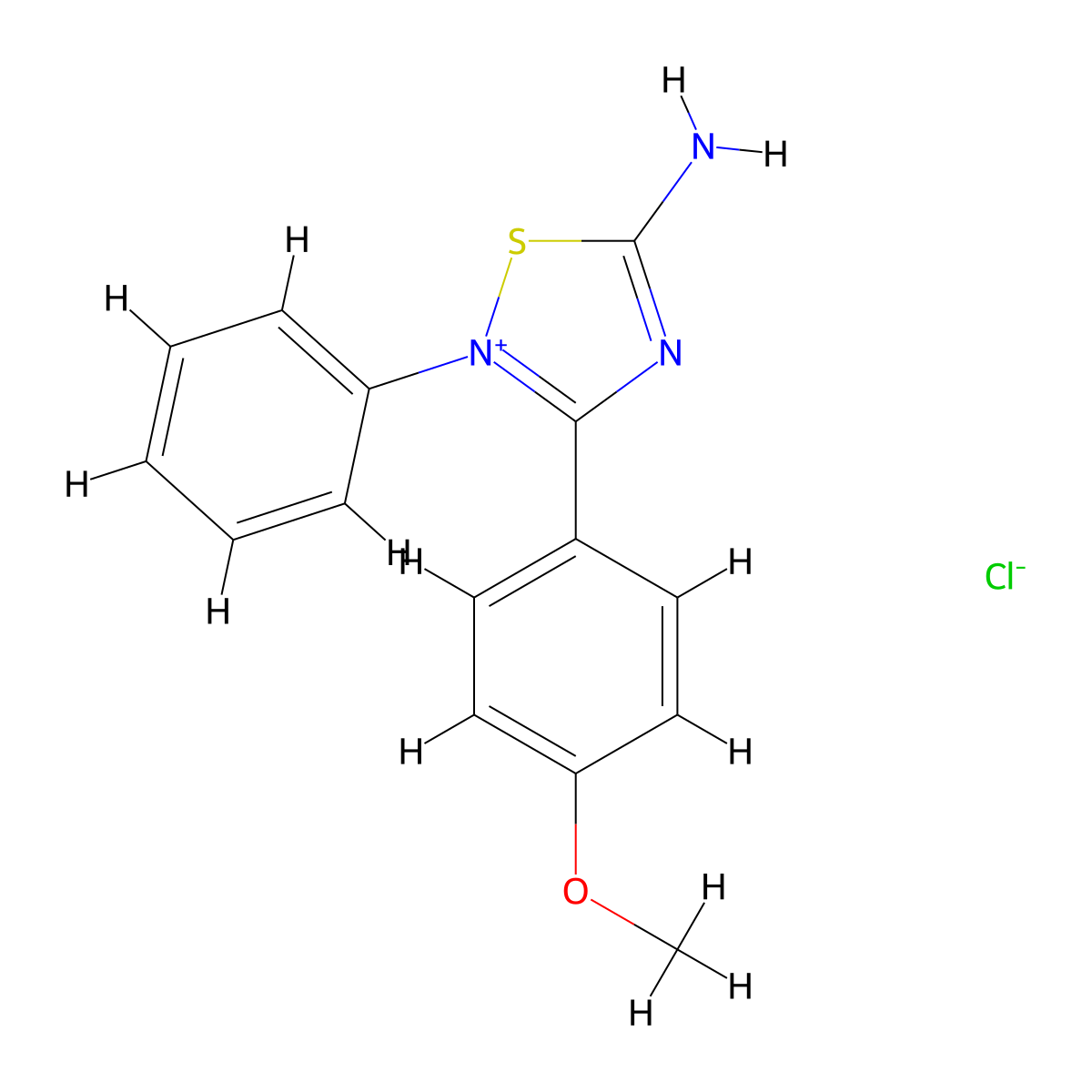 5-Amino-3-(4-methoxyphenyl)-2-phenyl-1,2,4-tiadiazolium chloride molecular structure, CAS 311814-78-5