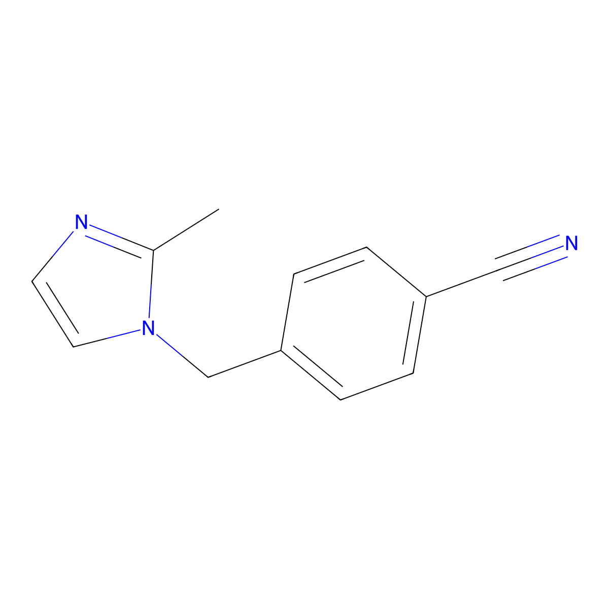 4-[(2-methyl-1H-imidazol-1-yl)methyl]benzonitrile molecular structure, CAS 311823-19-5