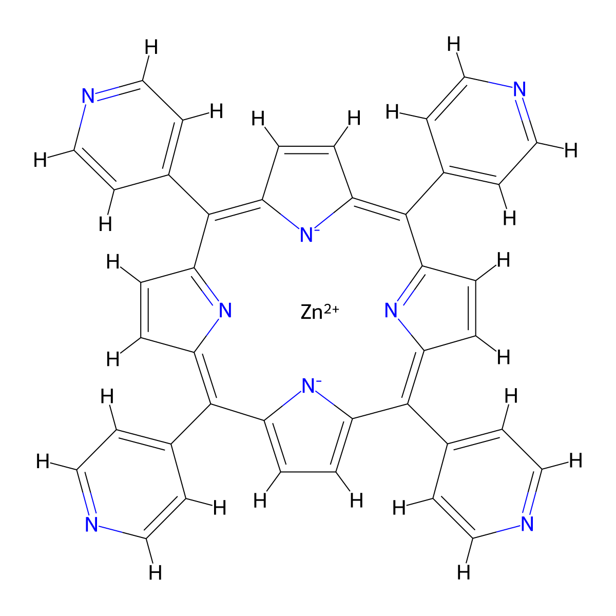 ZN(II) meso-Tetra(4-pyridyl) Porphine , Zn(II) meso-Tetra(4-pyridyl) Porphine molecular structure, CAS 31183-11-6