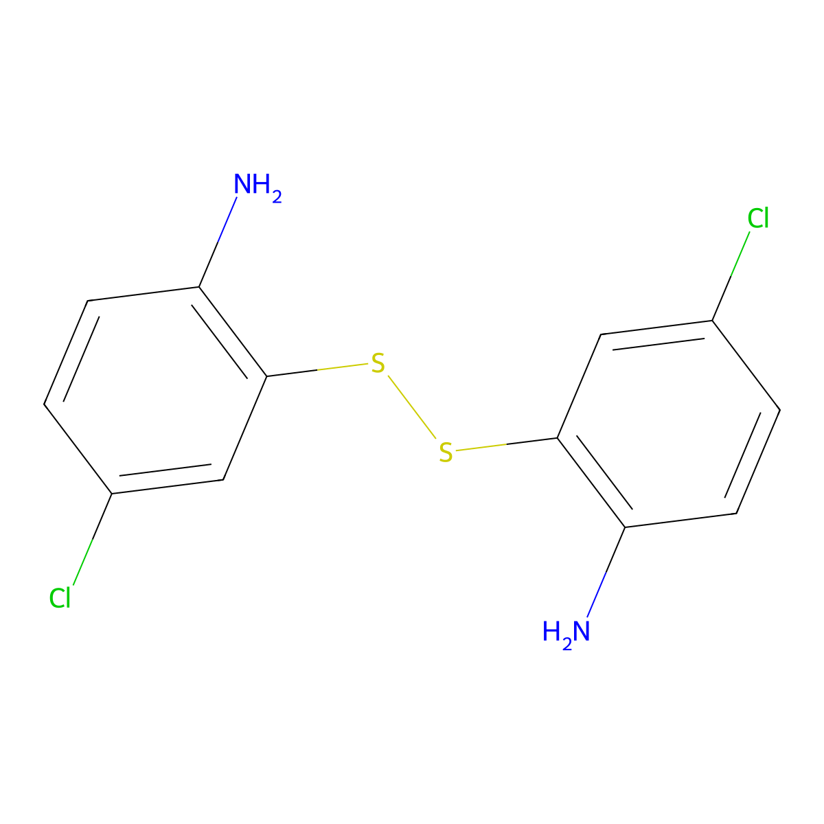 2,2'-Disulfanediylbis(4-chloroaniline) molecular structure, CAS 31183-89-8