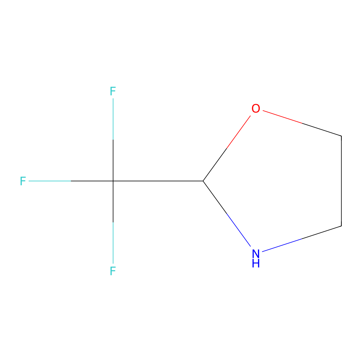 2-(Trifluoromethyl)-1,3-oxazolidine molecular structure, CAS 31185-54-3