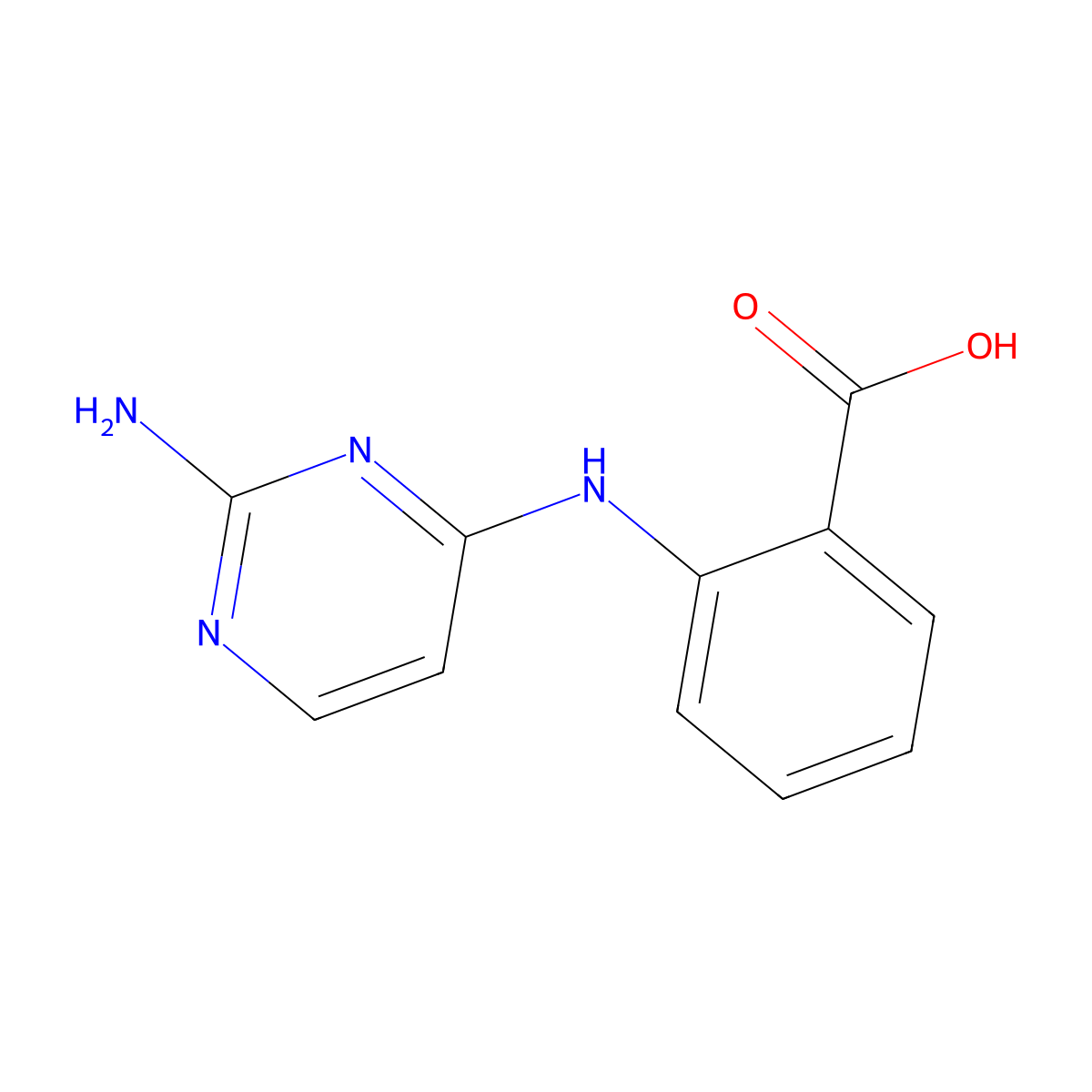 Anthranilic acid, N-(6-(2-aminopyrimidinyl))- molecular structure, CAS 31185-78-1