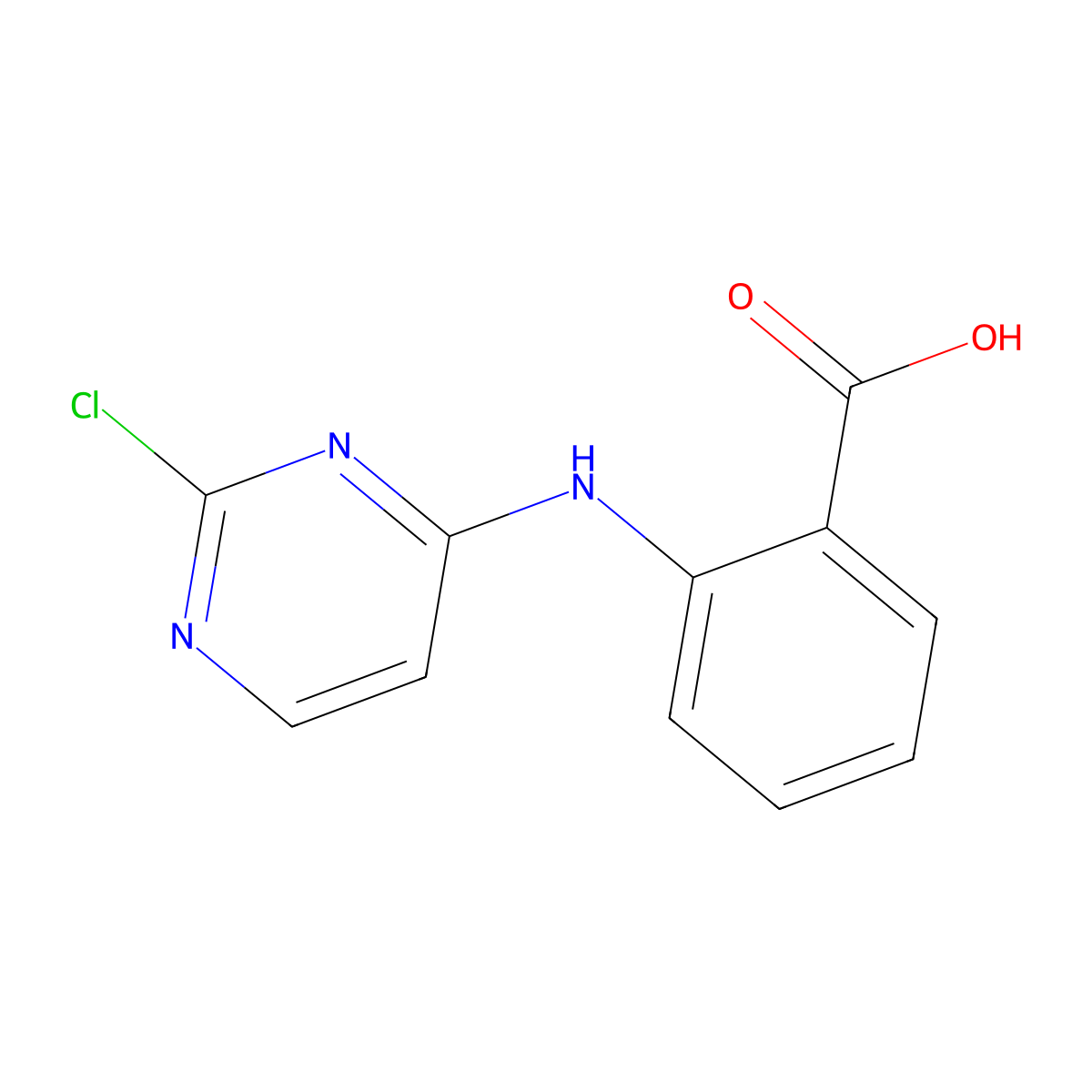 2-[(2-Chloropyrimidin-4-yl)amino]benzoic acid molecular structure, CAS 31185-80-5