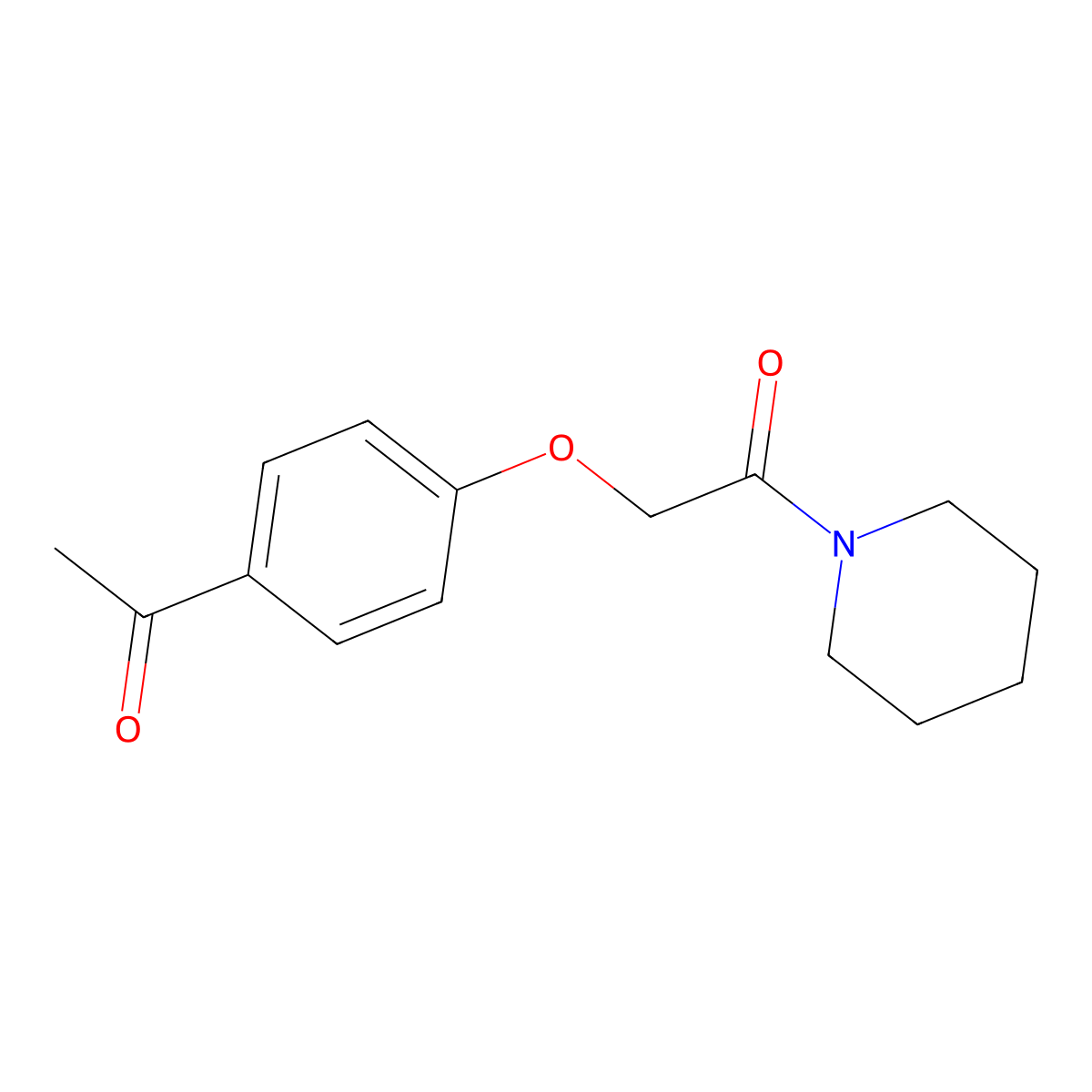 2-(4-Acetylphenoxy)-1-(1-piperidinyl)ethanone molecular structure, CAS 31188-99-5