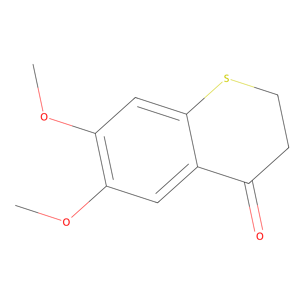 2,3-Dihydro-6,7-dimethoxy-4h-1-benzothiopyran-4-one molecular structure, CAS 31189-07-8