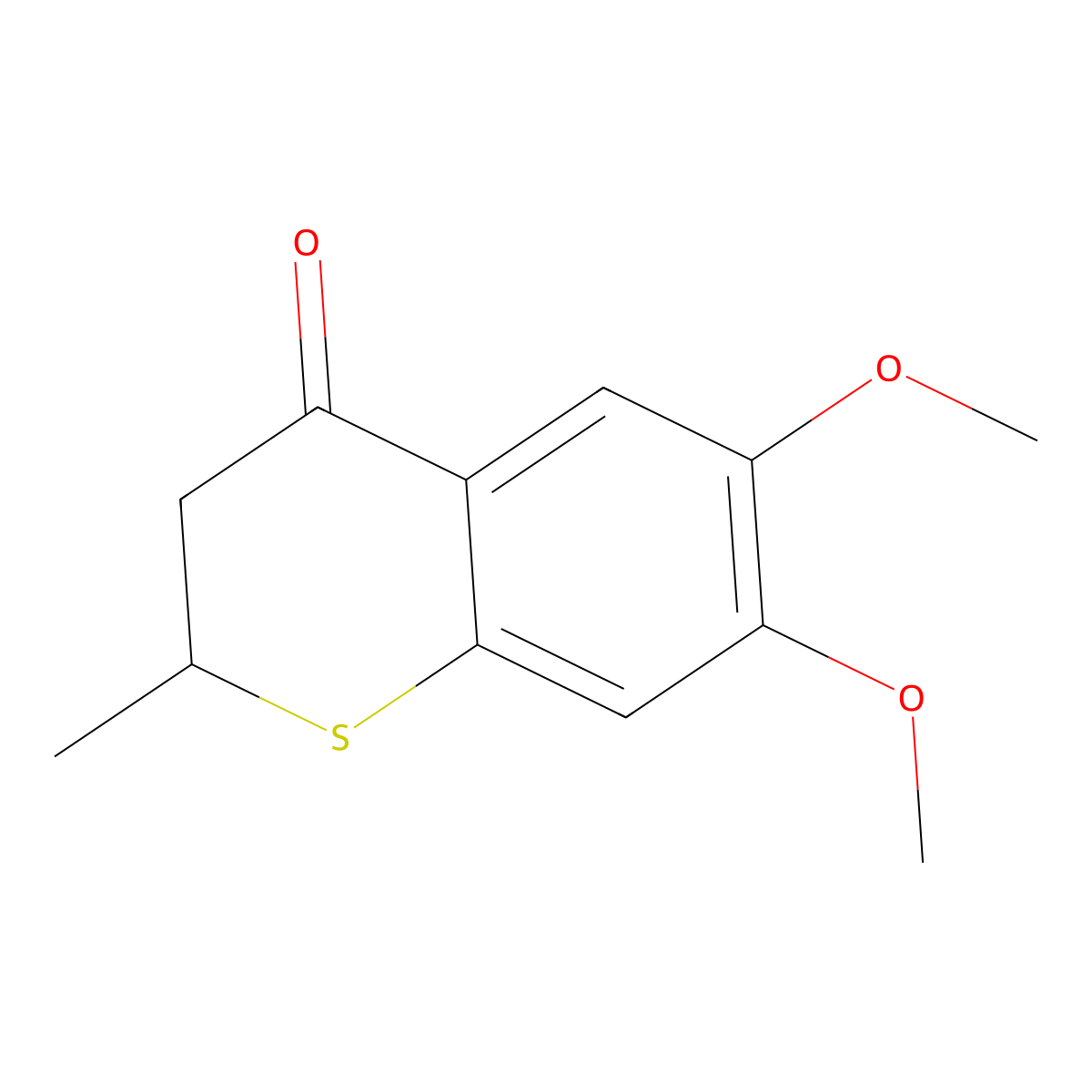 6,7-dimethoxy-2-methyl-2,3-dihydro-4H-thiochromen-4-one molecular structure, CAS 31189-08-9