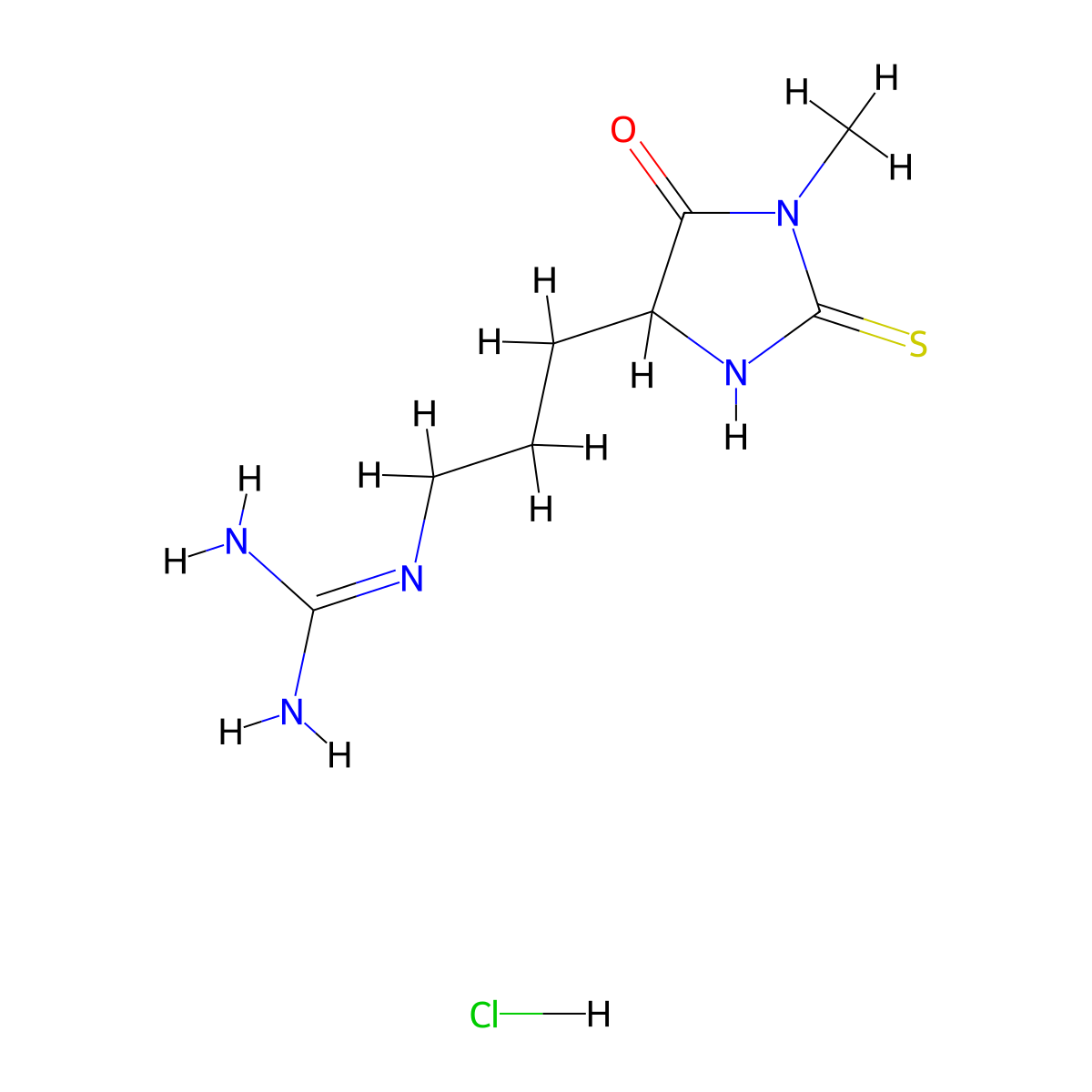MTH-DL-Arginine hydrochloride molecular structure, CAS 3119-96-8