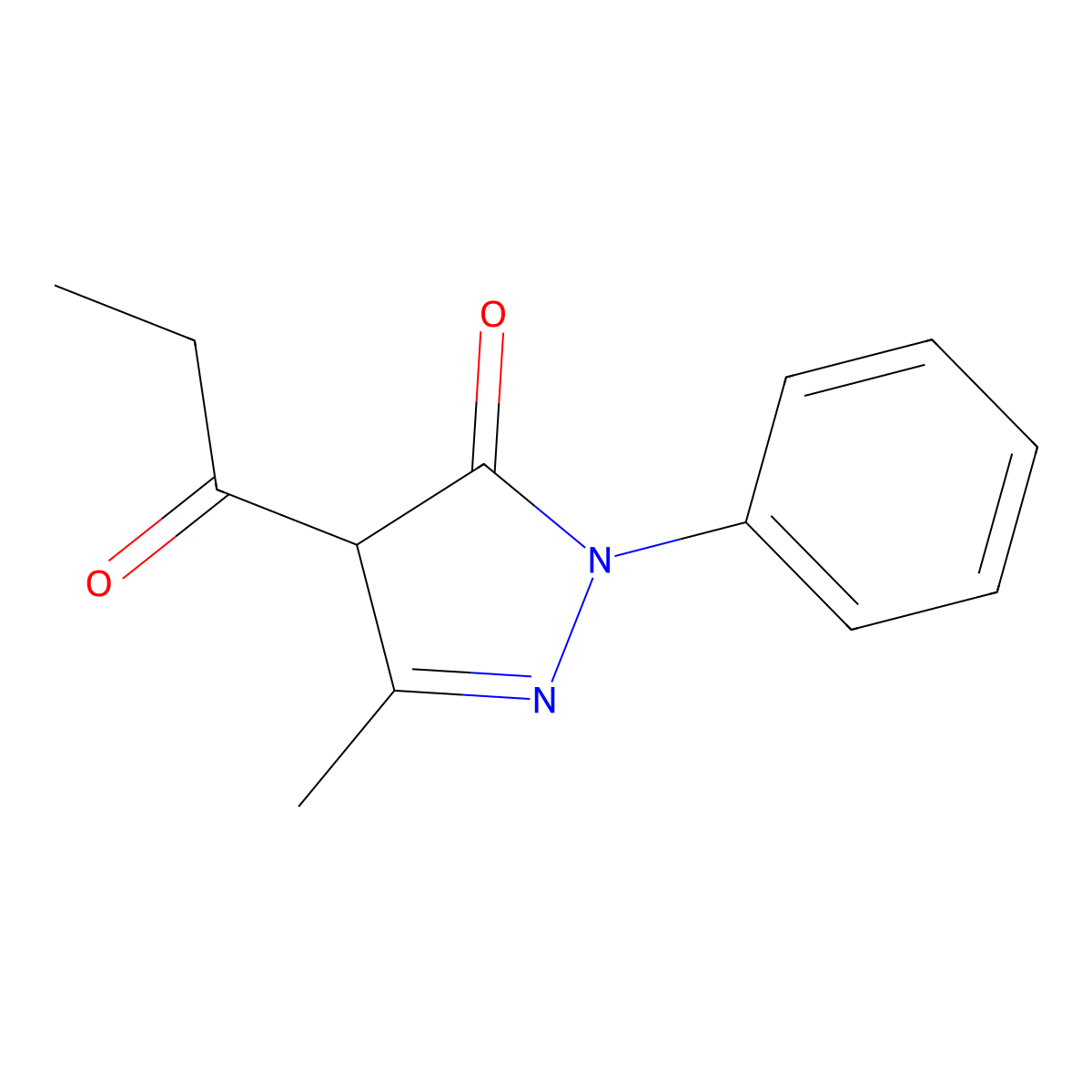 2,4-Dihydro-5-methyl-2-phenyl-4-propionyl-3H-pyrazol-3-one molecular structure, CAS 31197-09-8