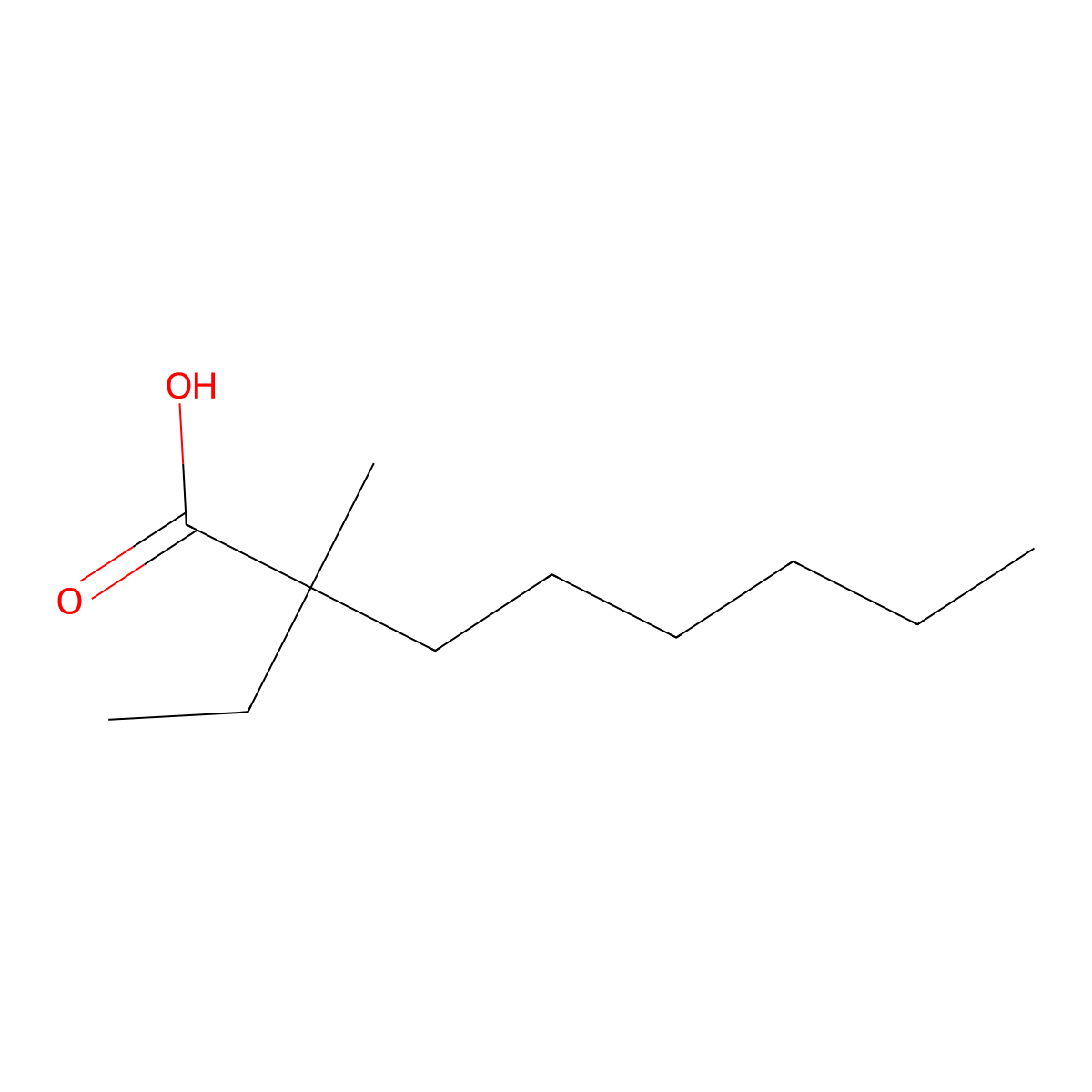 2-Ethyl-2-methyloctanoic acid molecular structure, CAS 31199-56-1