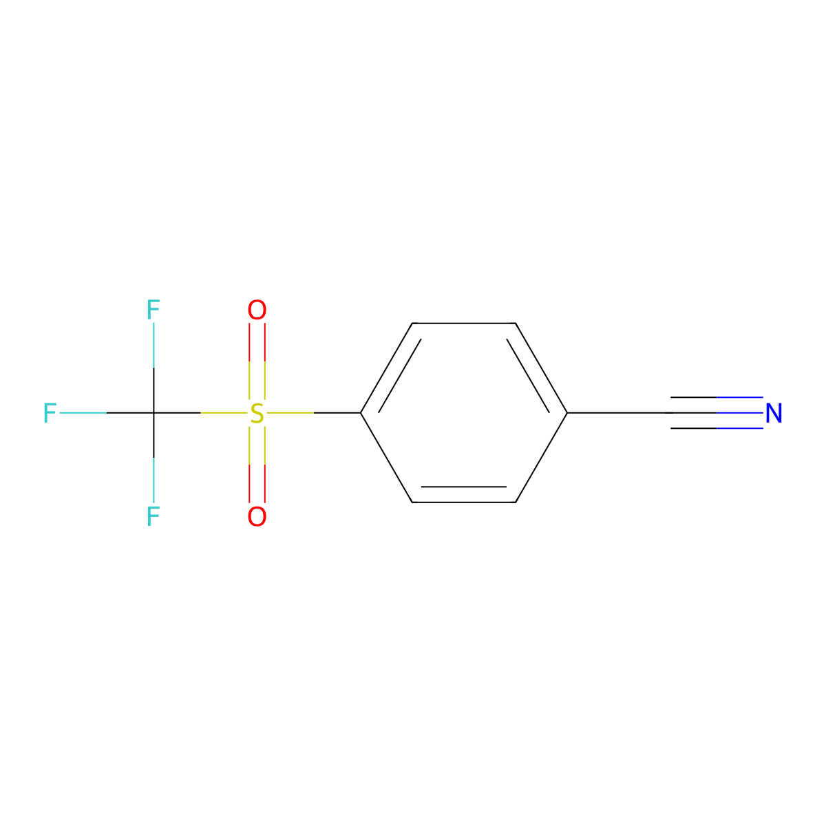 4-(Trifluoromethylsulphonyl)benzonitrile molecular structure, CAS 312-21-0