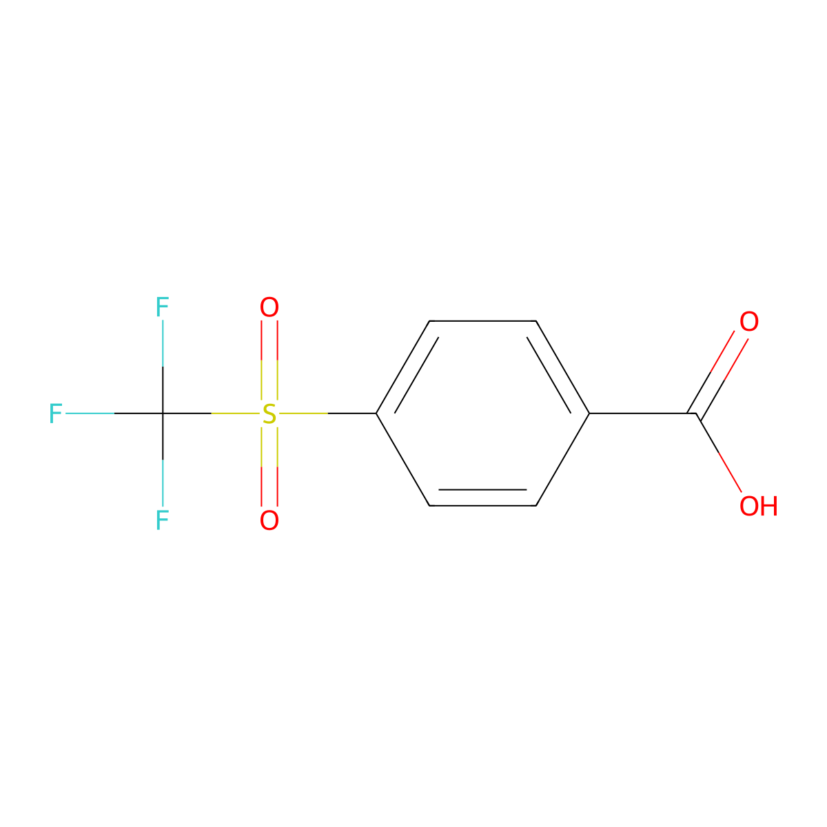 4-Trifluoromethanesulfonylbenzoic acid molecular structure, CAS 312-22-1