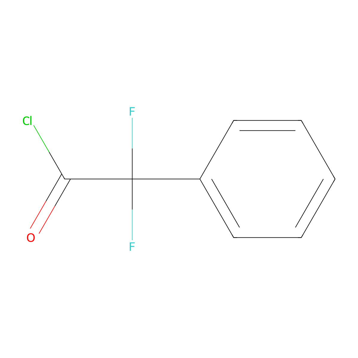 2,2-Difluoro-2-phenylacetyl chloride molecular structure, CAS 312-24-3