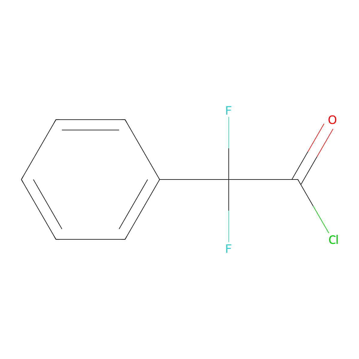 2,2-Difluoro-2-phenylacetyl chloride molecular structure, CAS 312-24-3