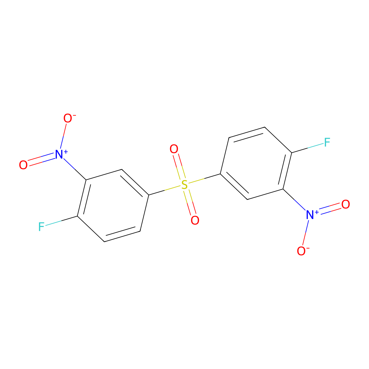 1,1'-Sulfonylbis(4-fluoro-3-nitrobenzene) molecular structure, CAS 312-30-1