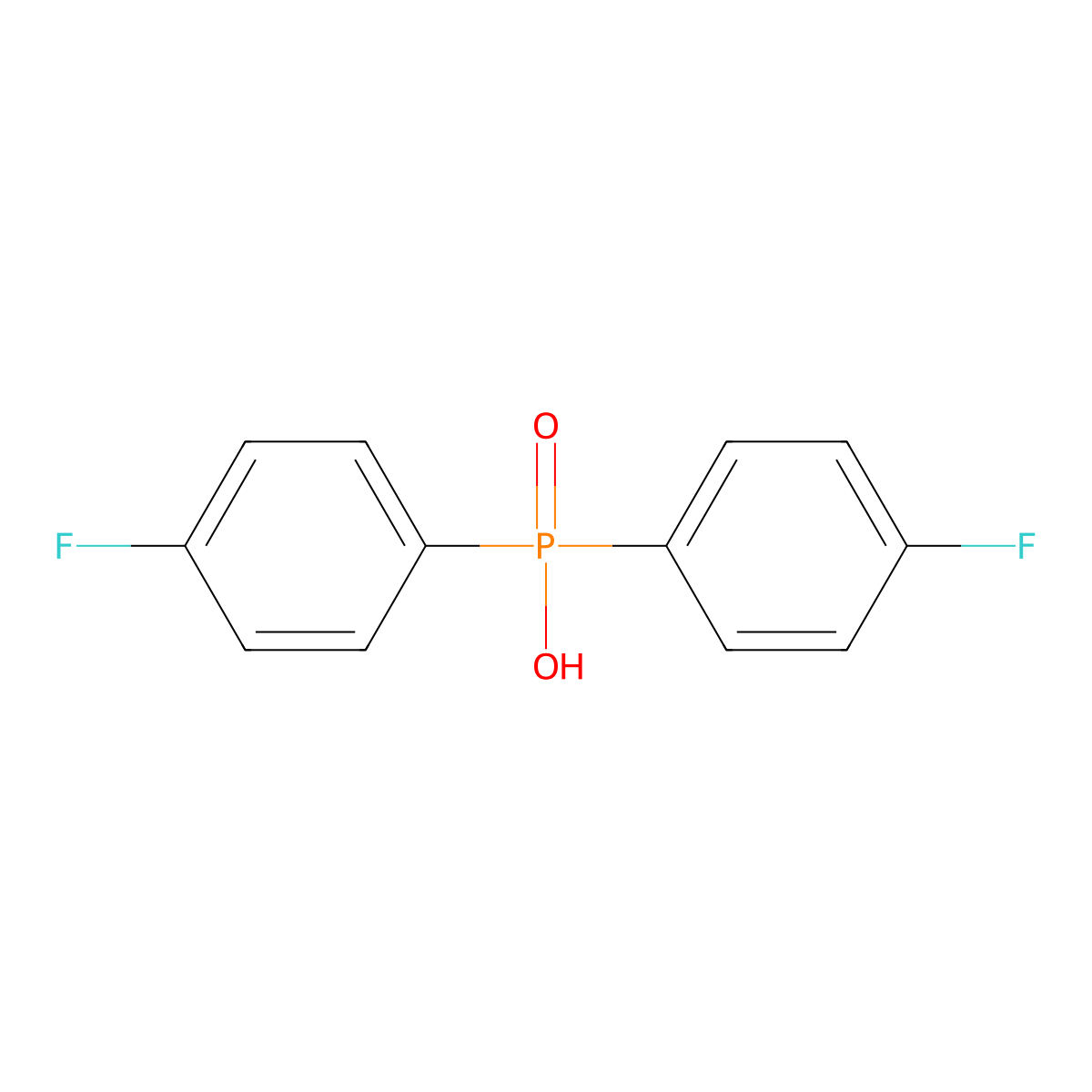 Bis(4-fluorophenyl)phosphinic acid molecular structure, CAS 312-34-5