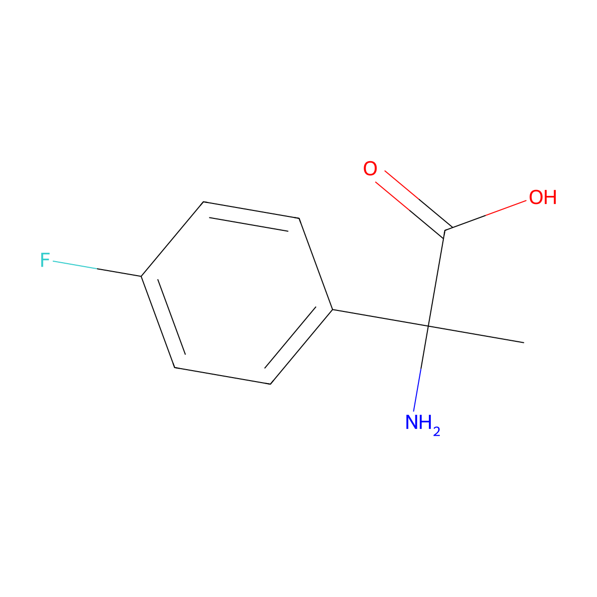 2-Amino-2-(4-fluoro-phenyl)-propionic acid molecular structure, CAS 312-44-7