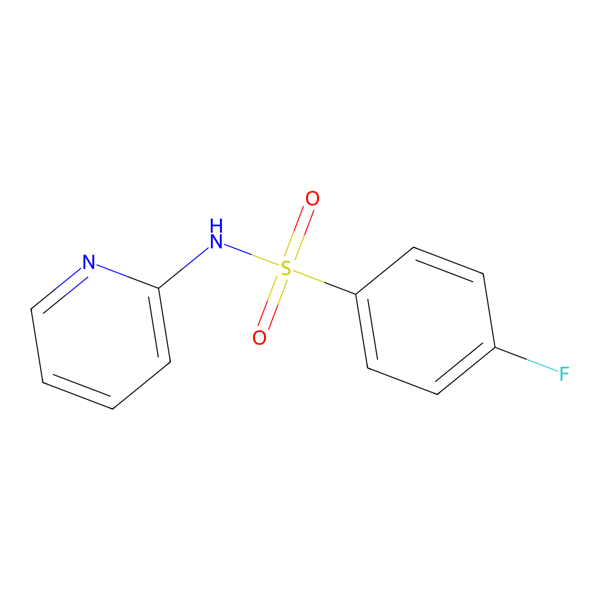 4-fluoro-N-(pyridin-2-yl)benzenesulfonamide molecular structure, CAS 312-53-8