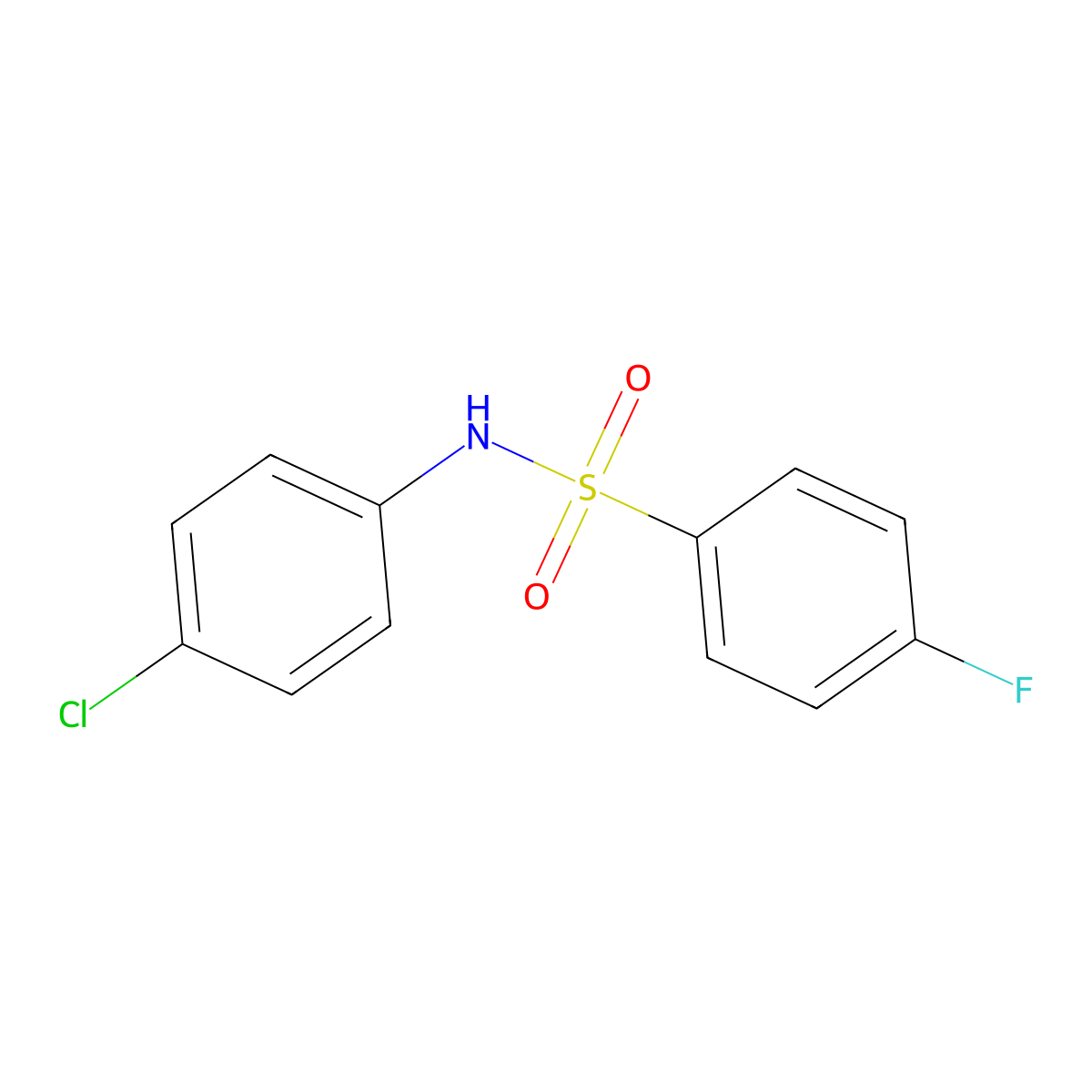 N-(4-Chlorophenyl)-4-fluorobenzenesulfonamide molecular structure, CAS 312-57-2