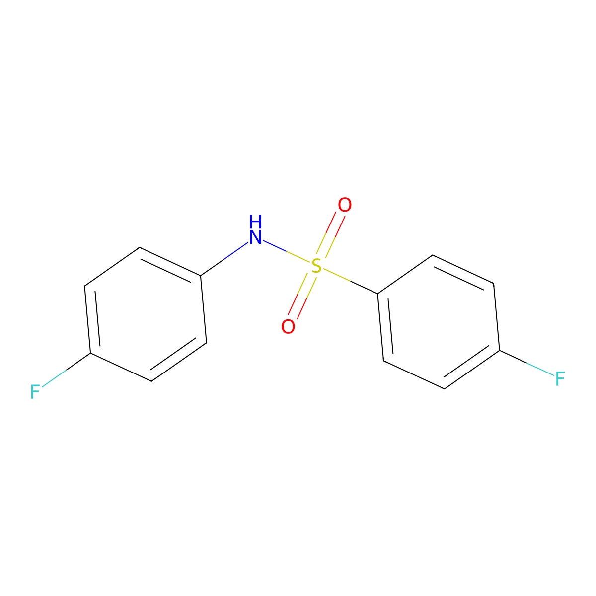 4-Fluoro-N-(4-fluorophenyl)benzenesulfonamide molecular structure, CAS 312-58-3