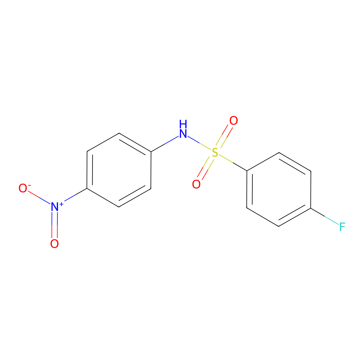 4-fluoro-N-(4-nitrophenyl)benzenesulfonamide molecular structure, CAS 312-60-7