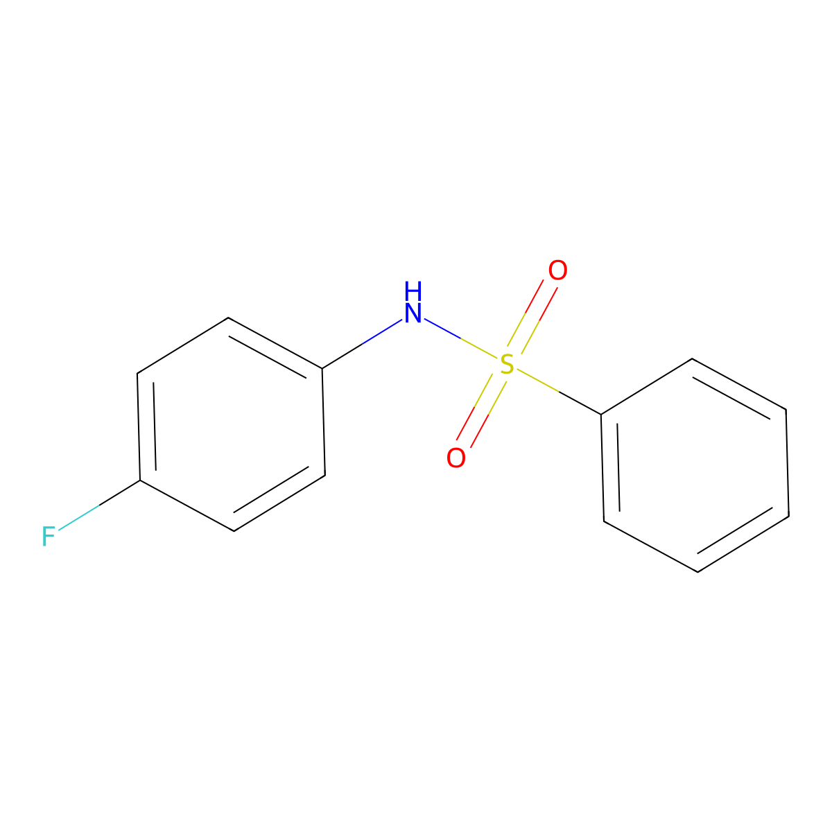 N-(4-fluorophenyl)benzenesulfonamide molecular structure, CAS 312-63-0